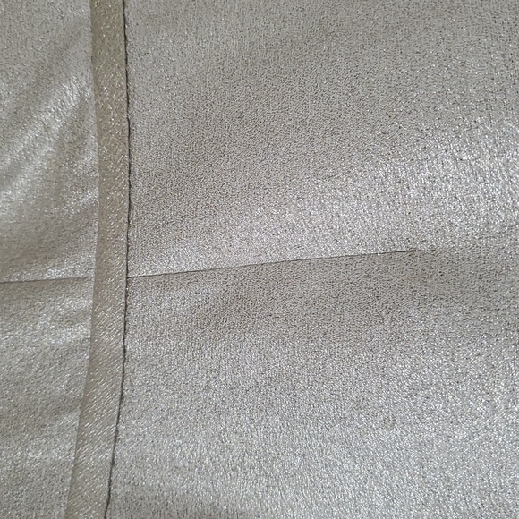 Rickie Freeman Teri Jon Champagne Shimmer Off Shoulder Column Dress Size 6 - Picture 7 of 13